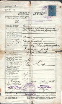 Matilda Cerge's birth certificate