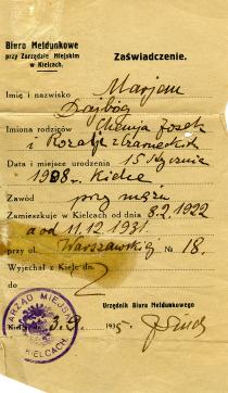 Marjem Dajbog's domicile certificate